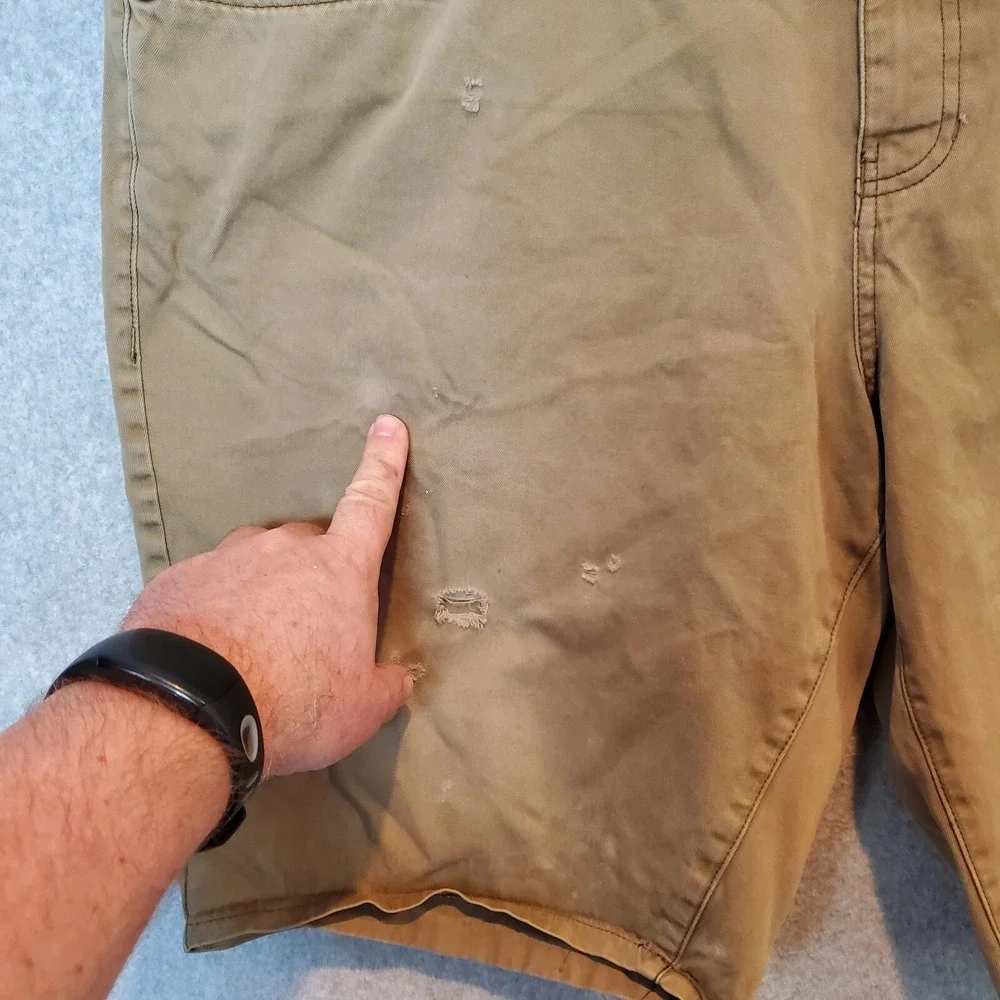 True Religion Billy Super T Shorts Size 42 Green Baggy Distressed Flap Pockets